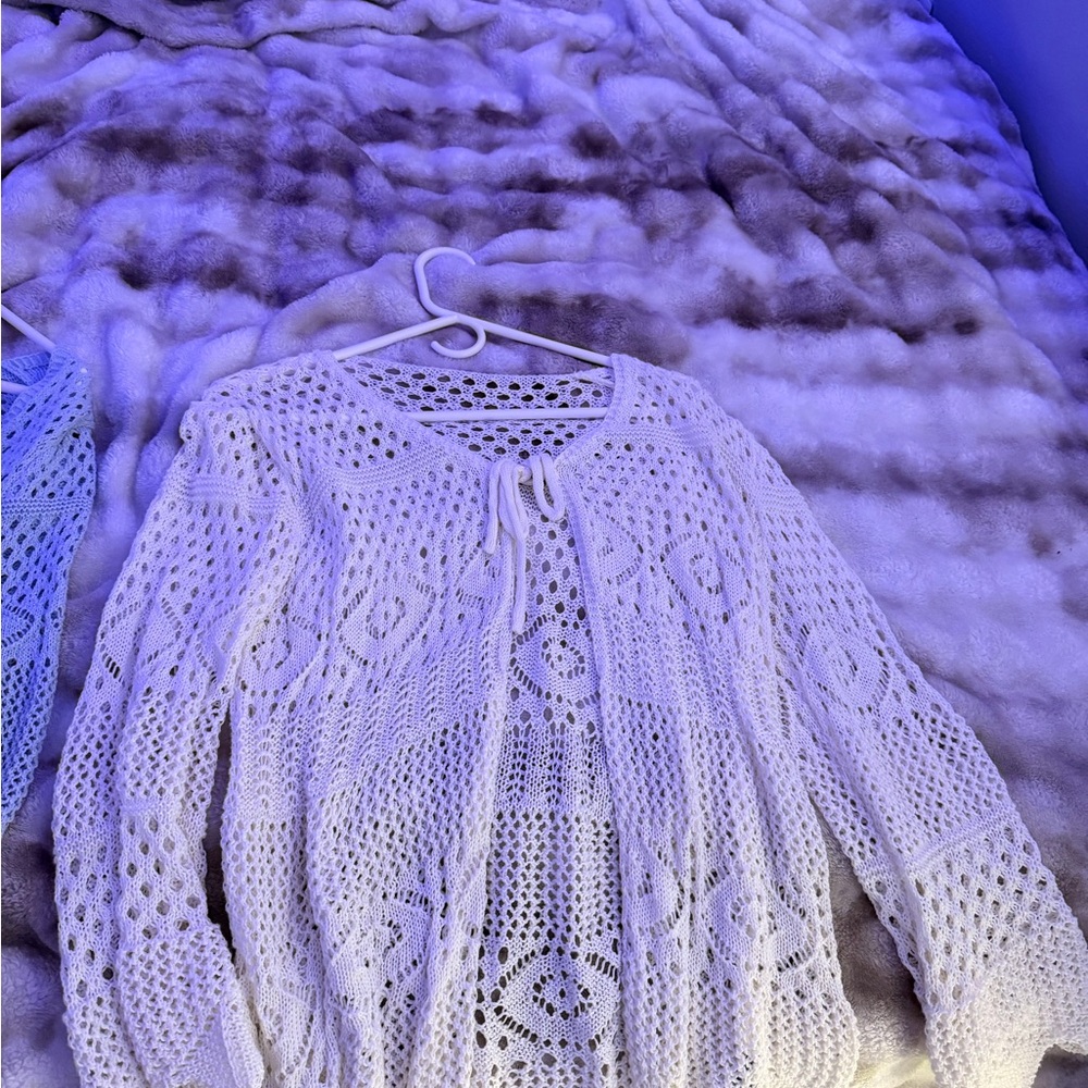 Elegant White Crochet Sweater